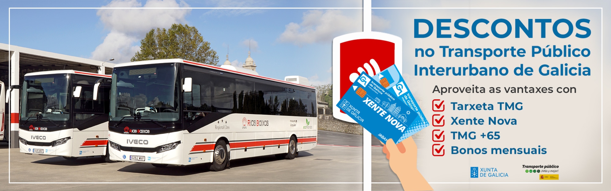 Novos descontos no transporte público interurbano de Galicia