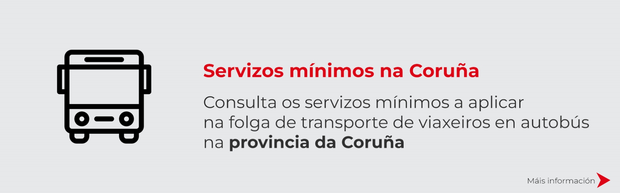 Servizos mínimos na folga de transporte de viaxeiros por estrada da provincia da Coruña